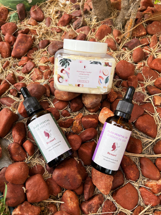 KIT UMECTAÇÃO (1 MANTEIGA CAPILAR + 2 ÓLEOS VEGETAIS)